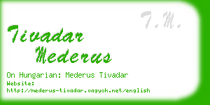 tivadar mederus business card